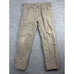 Prana Pants Men's 36W x 32L Brown Straight Leg Carpenter Stretch Cotton